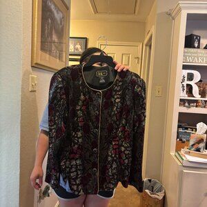 XL VELVET AND RBURGUNDY BLAZER